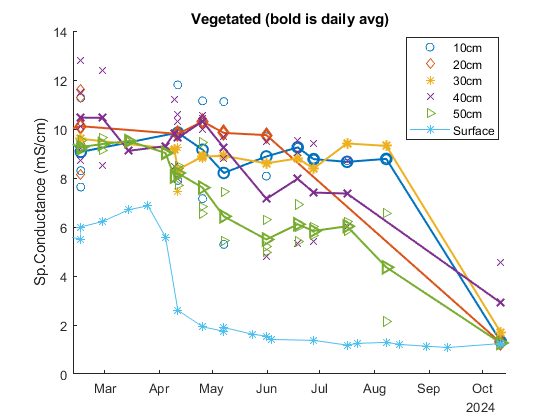 Porewater conductivity from vegetated sippers