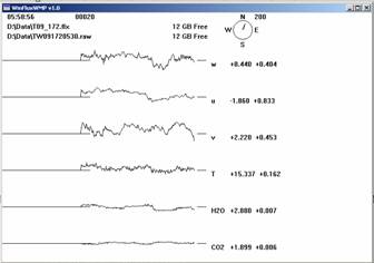 Tower Gill sonic plots screen before downloading data