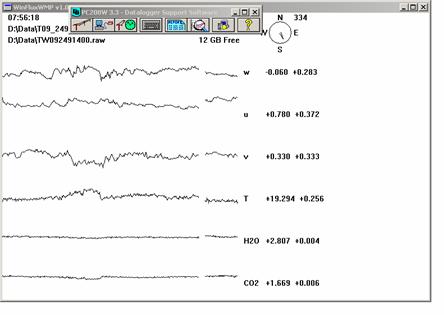 Tower Gill sonic plots screen before downloading data