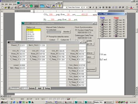 Screen shot of Li-800 calibration pre-cal