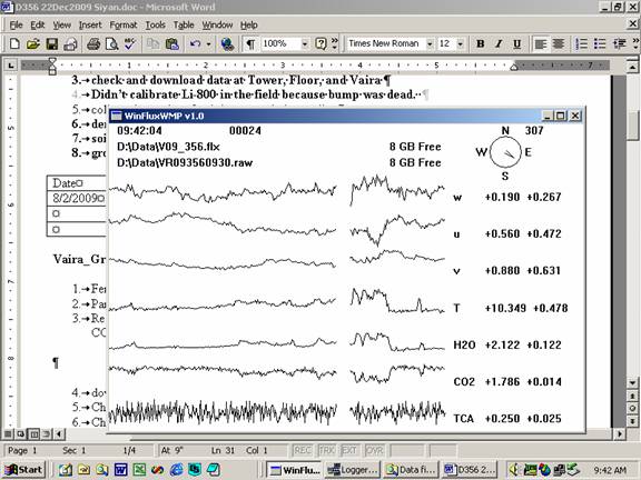 Vaira Gill sonic plots screen before downloading data