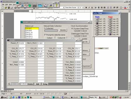 Screen shot of Li-800 calibration pre-cal