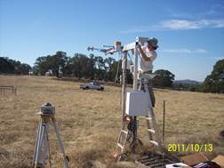 Joe working on Vaira radiometer tower