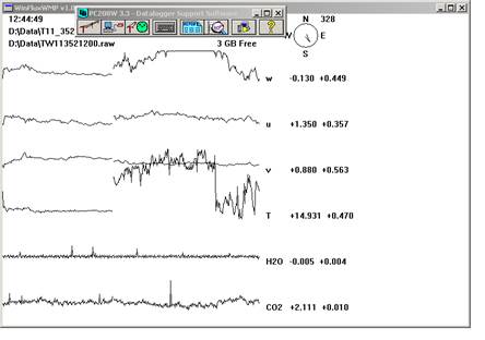 Tower Gill sonic plots screen before downloading data