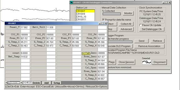 Screen shot of Li-800 all bad readings