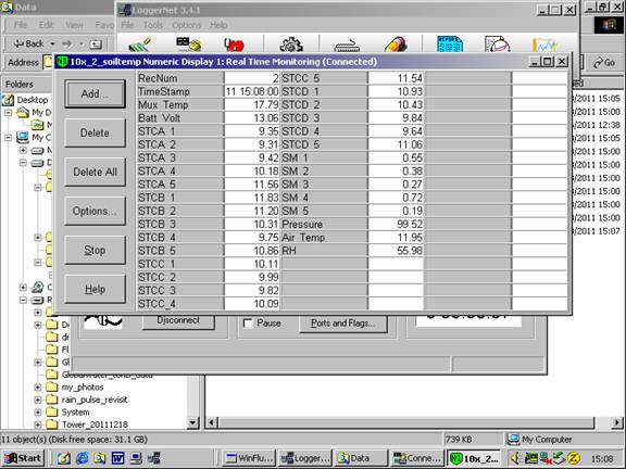 Floor Gill sonic plots screen before downloading data