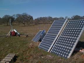 Solar panels and eddy tower at Vaira