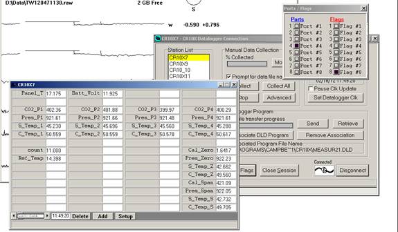 Screen shot of Li-800 calibration pre-cal