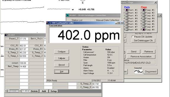 Screen shot of Li-800 calibration span pre-cal