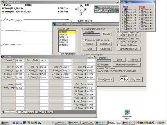 Screen shot of Li-800 calibration pre-cal