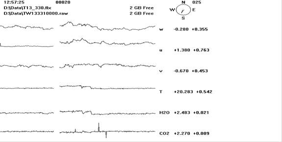 Tower Gill sonic plots screen before downloading data