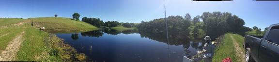 Panorama of big pond at Vaira