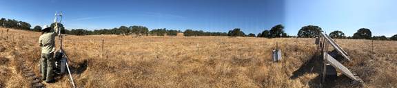 Panorama of the Vaira site with Joe at the eddy tower