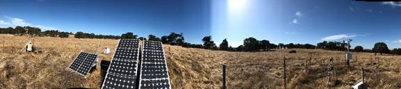 Panorama of Vaira site with solar panels