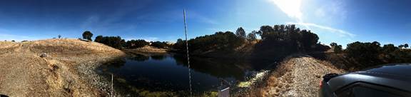 Panorama of big pond at Vaira with low water