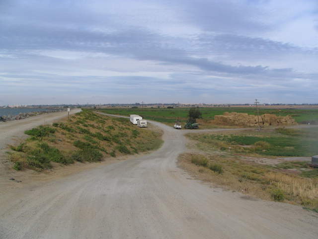 View from the top of the levee - San Joaquin River to the left