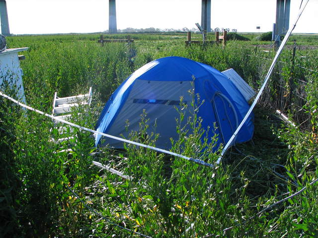 Picarro tent at the Sherman site