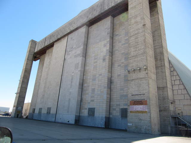 Doors of giant hangar at Moffett field