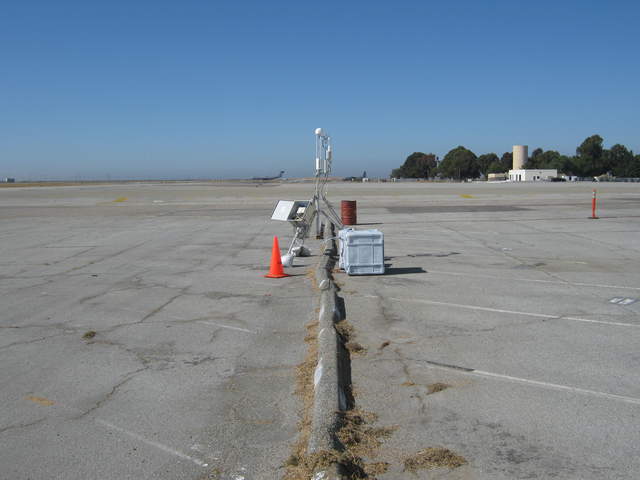 Eddy tower on runway apron looking upwind