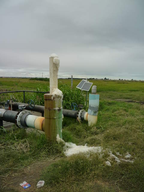 Irrigation structure blowing foam