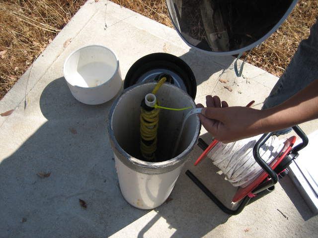 Measuring water level in the well