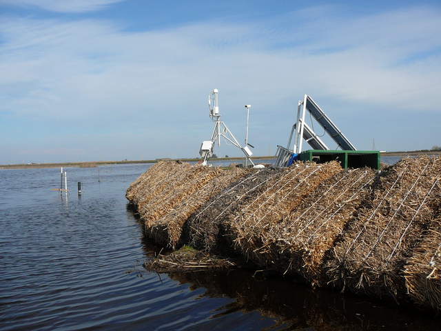 Safflower bales around our spit to protect from erosion