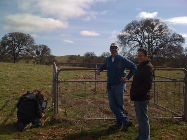 Dennis and Naama at Vaira biomass fence