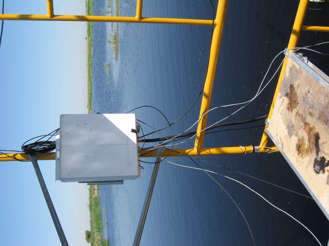 Datalogger enclosure on new scaffolding tower