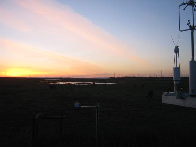 Flooding at sunset