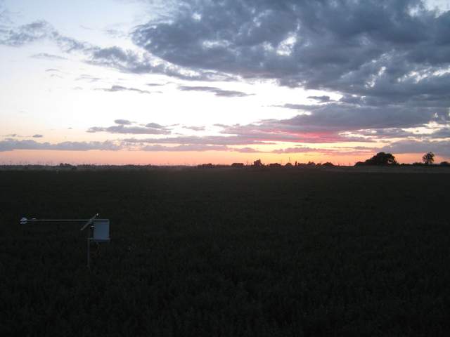 Nice sunset with clouds over the alfalfa