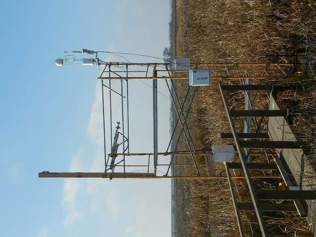 Reinstalled the flux and met sensors on the reconstructed scaffolding