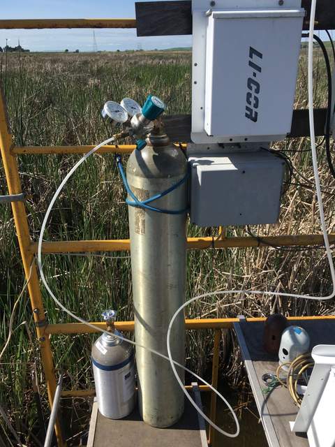 Zero air and calibration gas for calibration LI7700 in the field.