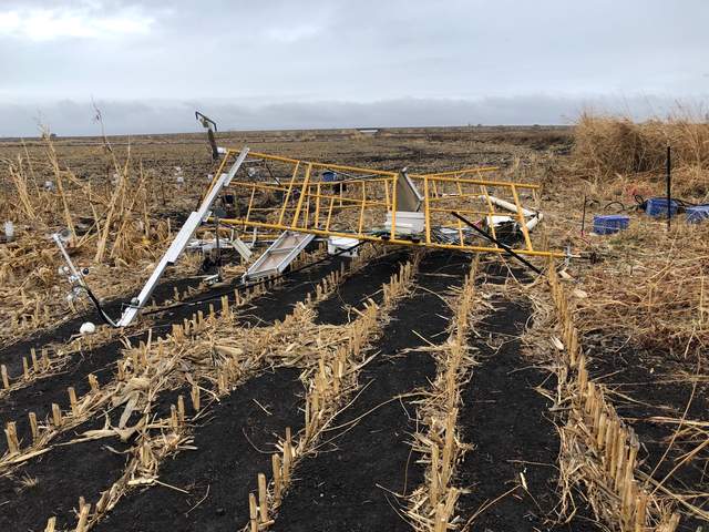 Bouldin Corn tower that fell down on during a wind/rain storm on 2019-11-26. 