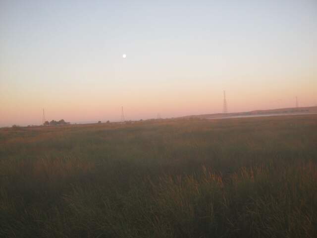 Moonset at dawn