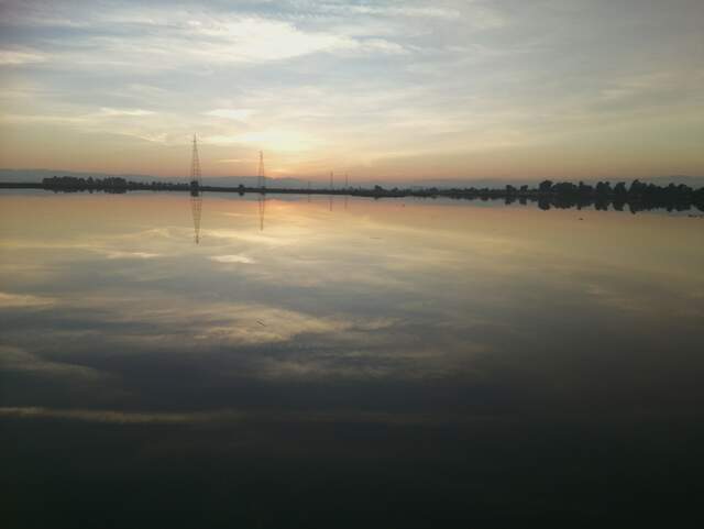 Nice sunset reflected in the water