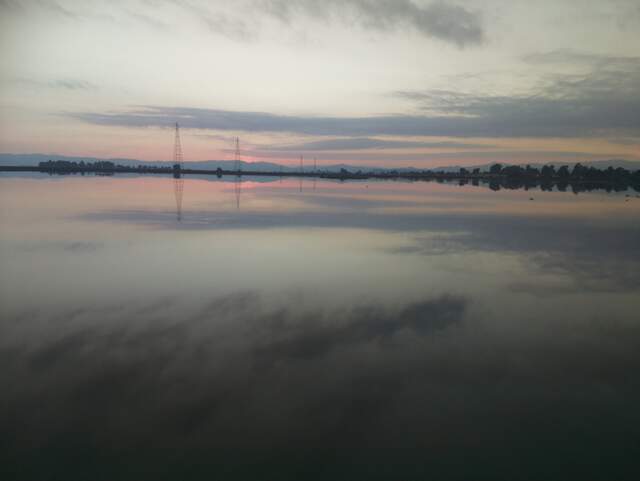 Dusk reflected in the water