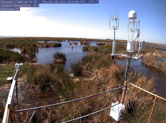 Ari and Camilo installing sedpoints at the open water location to prepare for methane hotspot sampling