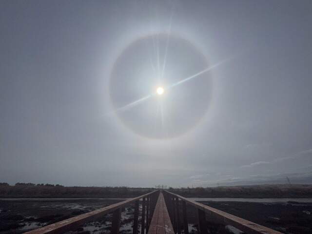 For most of the morning there was a huge ring around the sun
