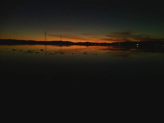 Dark sunset and water