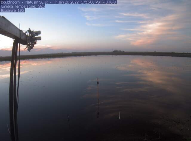 Nice sunset reflected in flooded field