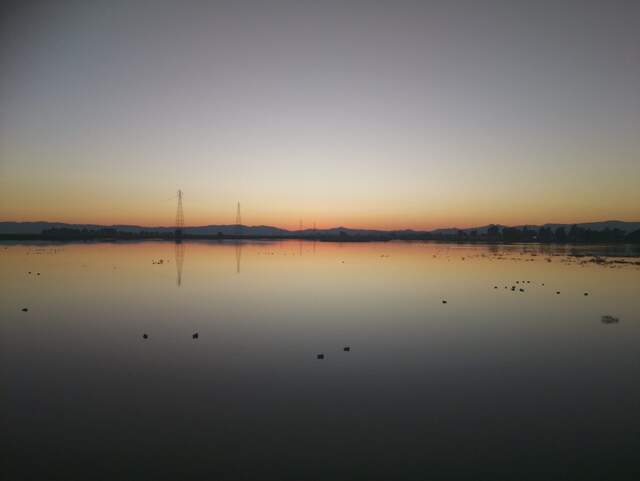 After sunset on a clear evening