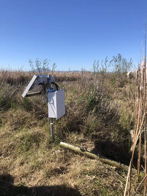 Using a well pipe to temporarily protect the ADCP cable because it