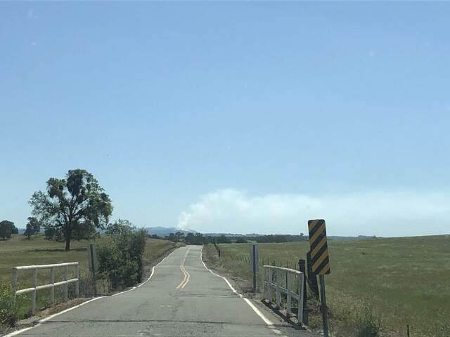 Smoke from a fire in the foothills near Tonzi. Luckily the wind was blowing the smoke away from us.