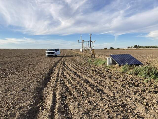 New location of the BA tower after the alfalfa fields have been plowed and tilled