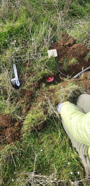 Soil heat flux and soil moisture sensor installation