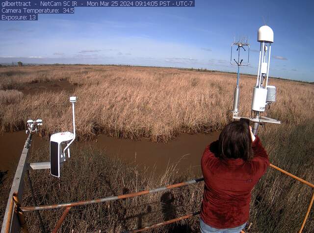 Visitor taking photo of eddy sensors