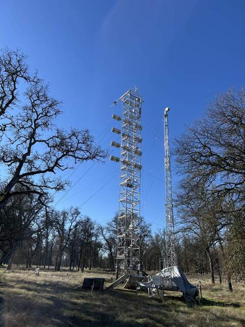 Eddy covariance tower and Troy