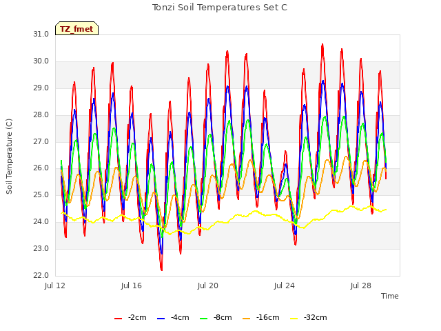 Explore the graph:Tonzi Soil Temperatures Set C in a new window