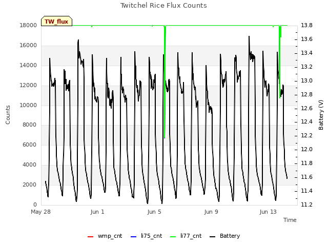 Explore the graph:Twitchel Rice Flux Counts in a new window