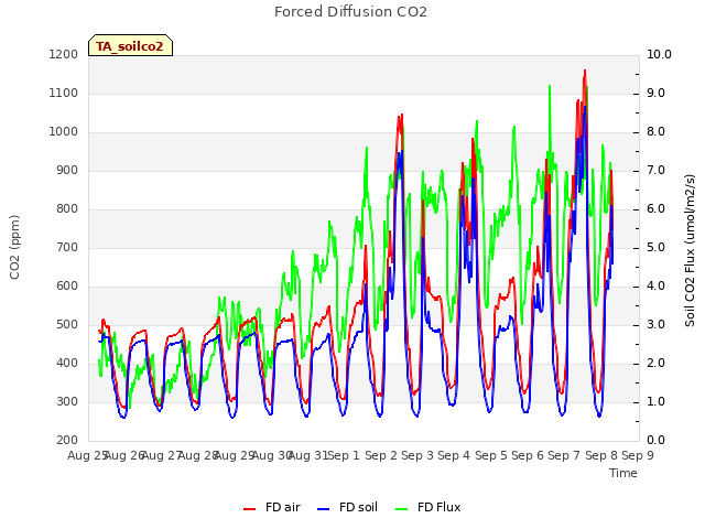 plot of Forced Diffusion CO2